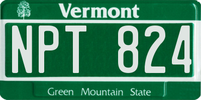 VT license plate NPT824