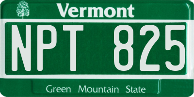 VT license plate NPT825