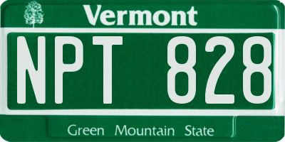VT license plate NPT828