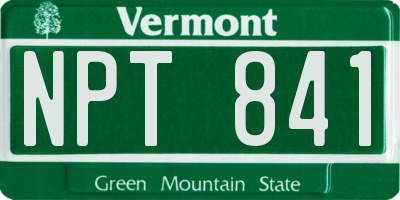 VT license plate NPT841