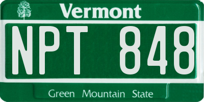 VT license plate NPT848
