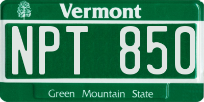 VT license plate NPT850