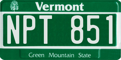 VT license plate NPT851
