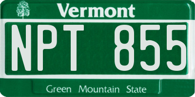 VT license plate NPT855