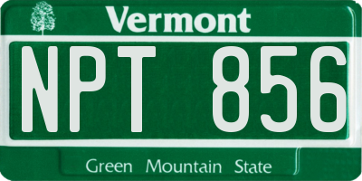 VT license plate NPT856