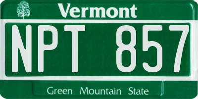 VT license plate NPT857