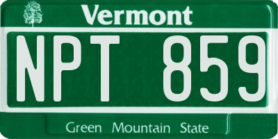 VT license plate NPT859