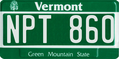 VT license plate NPT860