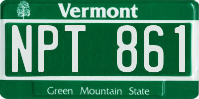 VT license plate NPT861