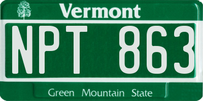 VT license plate NPT863