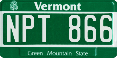 VT license plate NPT866