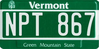 VT license plate NPT867