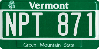 VT license plate NPT871