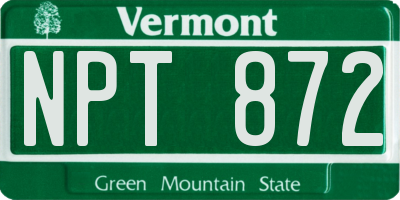 VT license plate NPT872