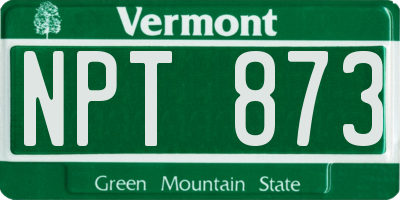 VT license plate NPT873