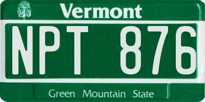 VT license plate NPT876