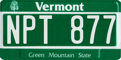 VT license plate NPT877