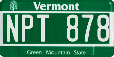 VT license plate NPT878