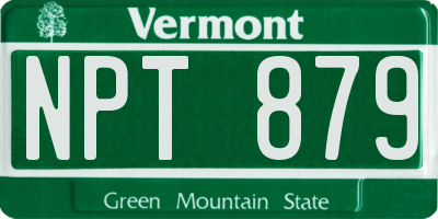 VT license plate NPT879
