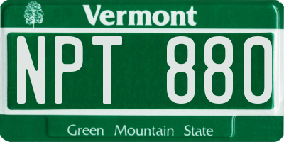 VT license plate NPT880