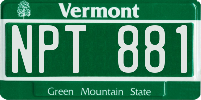 VT license plate NPT881