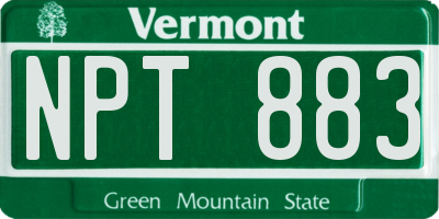 VT license plate NPT883