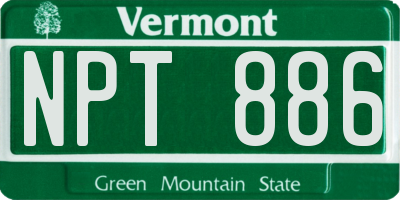 VT license plate NPT886