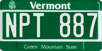 VT license plate NPT887