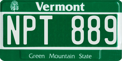VT license plate NPT889