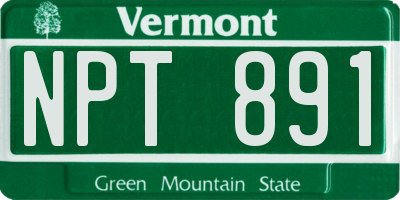 VT license plate NPT891