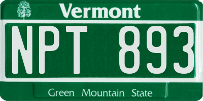 VT license plate NPT893
