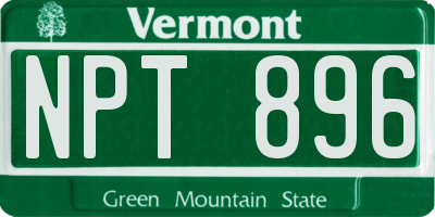 VT license plate NPT896