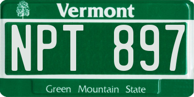 VT license plate NPT897