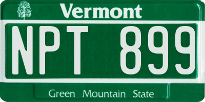 VT license plate NPT899