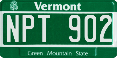 VT license plate NPT902