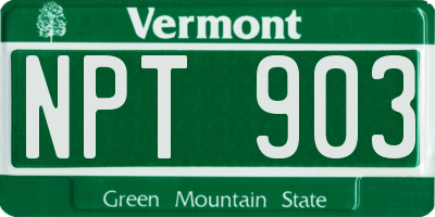 VT license plate NPT903