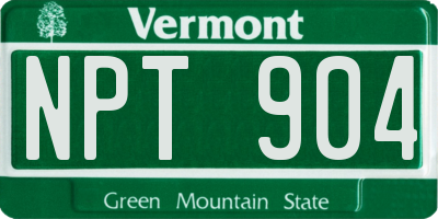 VT license plate NPT904