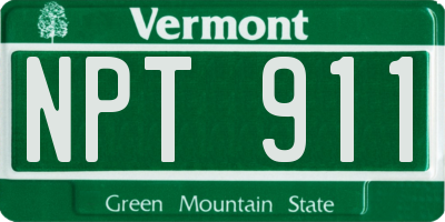 VT license plate NPT911