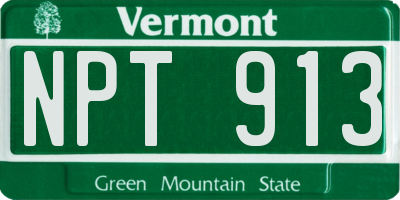 VT license plate NPT913