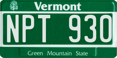 VT license plate NPT930