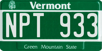 VT license plate NPT933