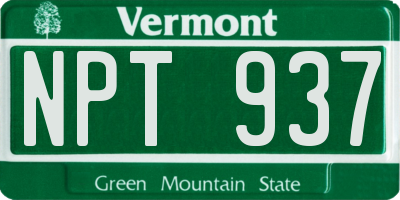 VT license plate NPT937