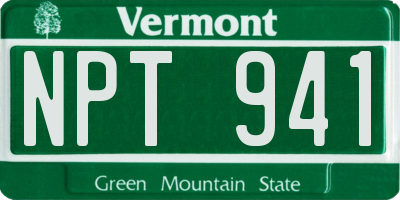 VT license plate NPT941