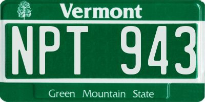 VT license plate NPT943