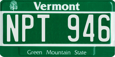 VT license plate NPT946