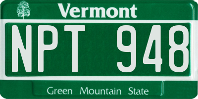 VT license plate NPT948