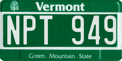 VT license plate NPT949