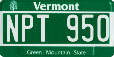 VT license plate NPT950
