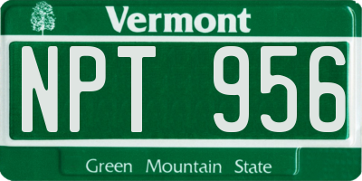 VT license plate NPT956