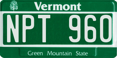 VT license plate NPT960